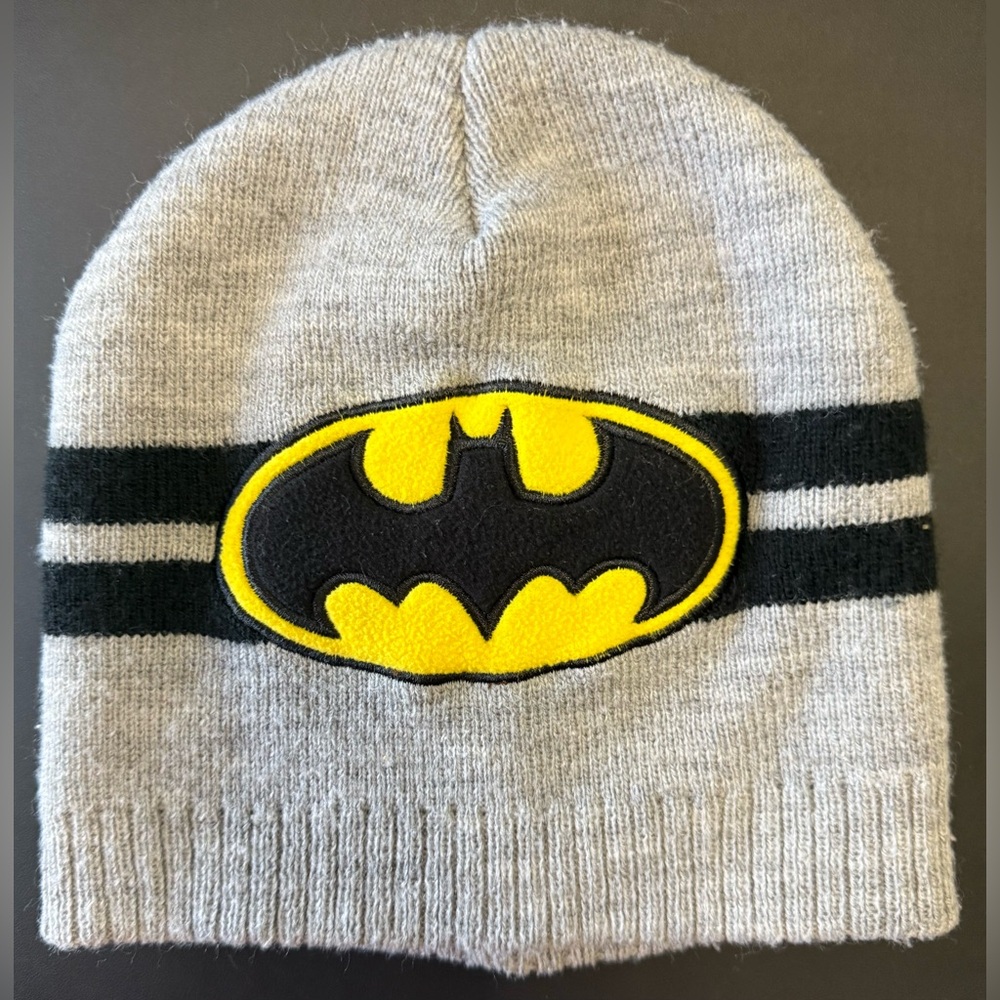 Batman Beanie Logo Tag with Yellow and Black Design
